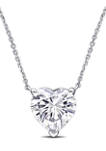3 ct. t.w. Created Moissanite Heart Solitaire Pendant with Chain in 14K White Gold