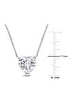 3 ct. t.w. Created Moissanite Heart Solitaire Pendant with Chain in 14K White Gold