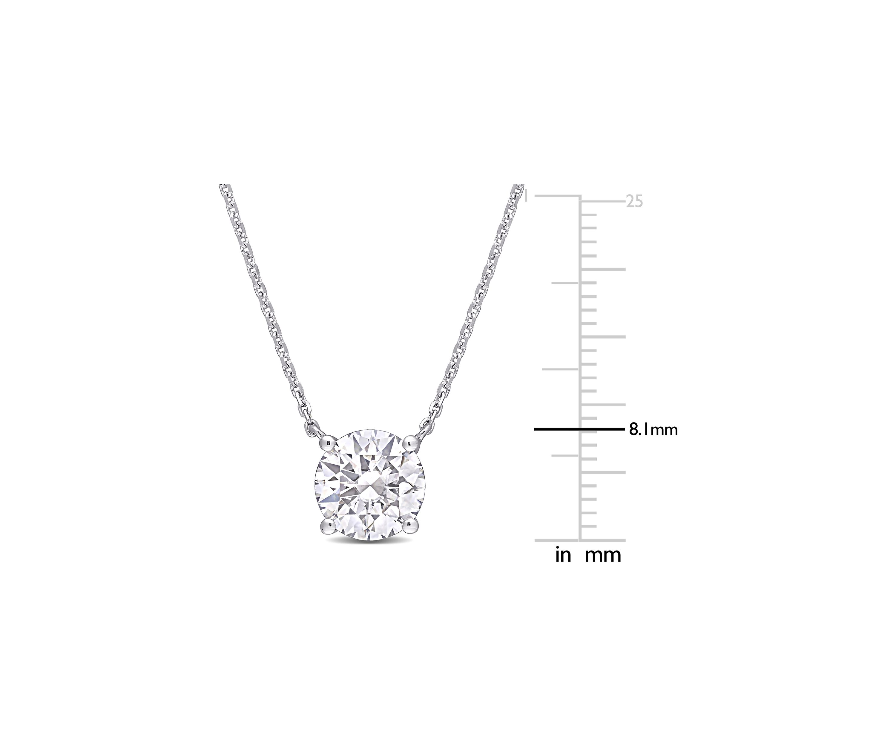 2 ct. t.w. Created Moissanite Solitaire Pendant with Chain in 14K White Gold