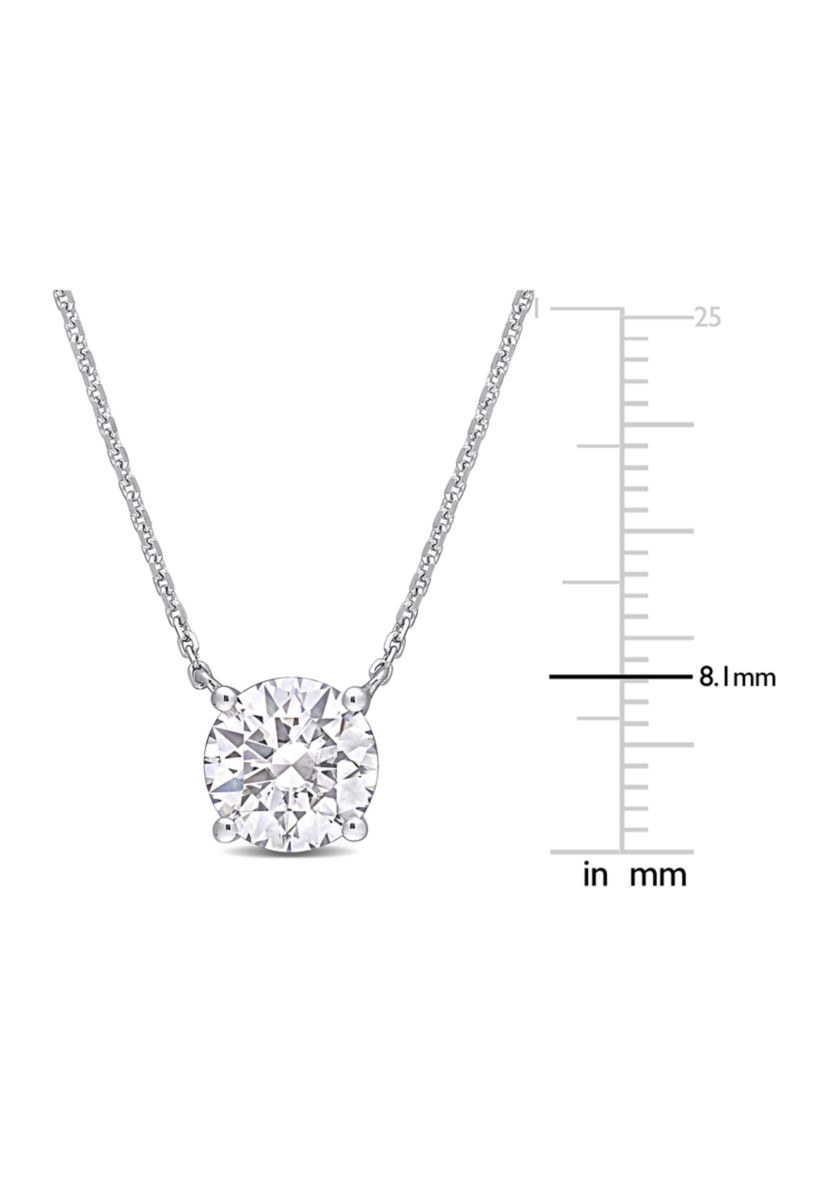 2 ct. t.w. Created Moissanite Solitaire Pendant with Chain in 14K White Gold