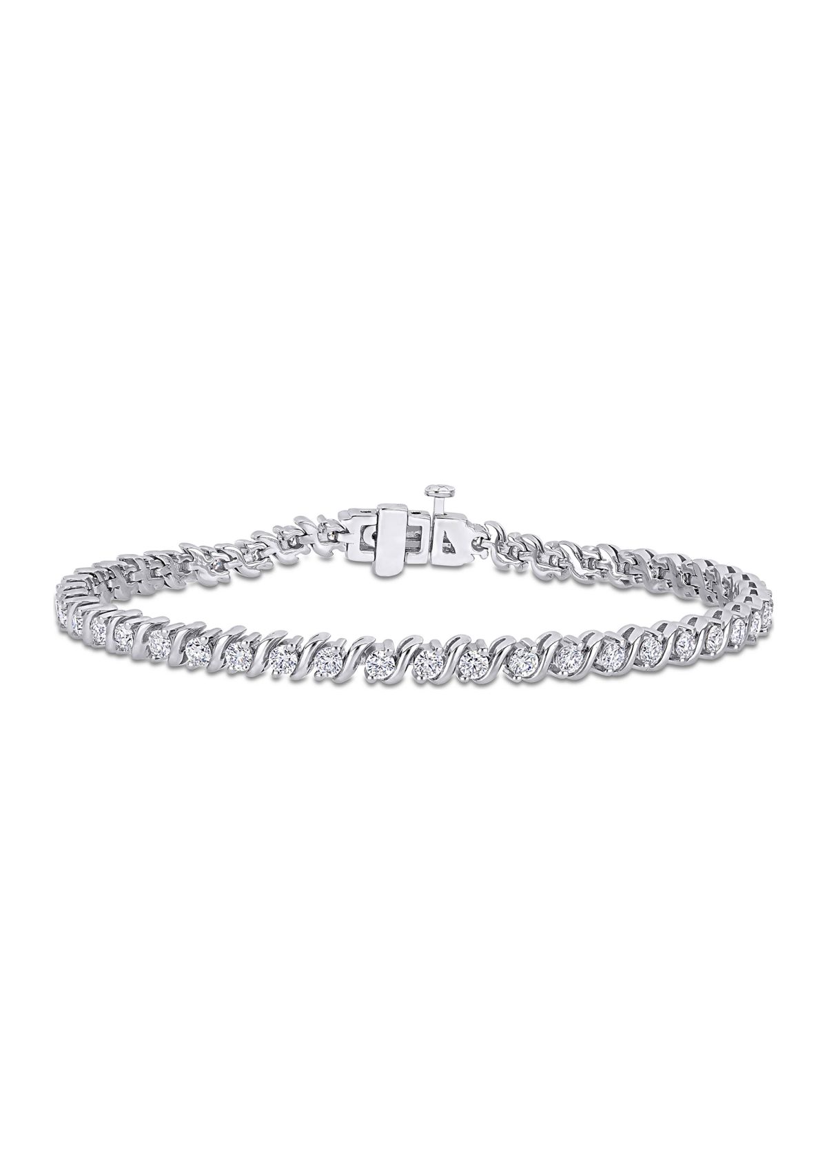 2.7 ct. t.w. Created Moissanite S-Shape Tennis Bracelet in Sterling Silver