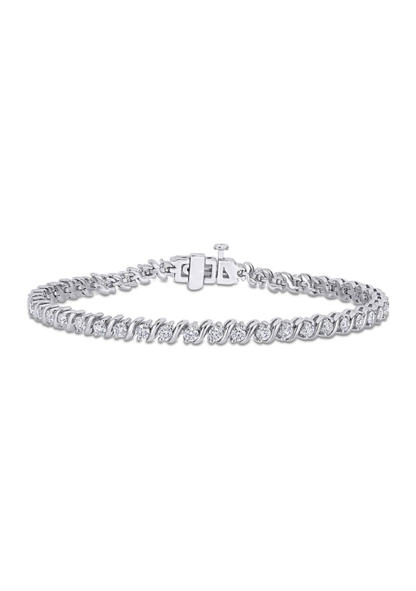 2.7 ct. t.w. Created Moissanite S-Shape Tennis Bracelet in Sterling Silver
