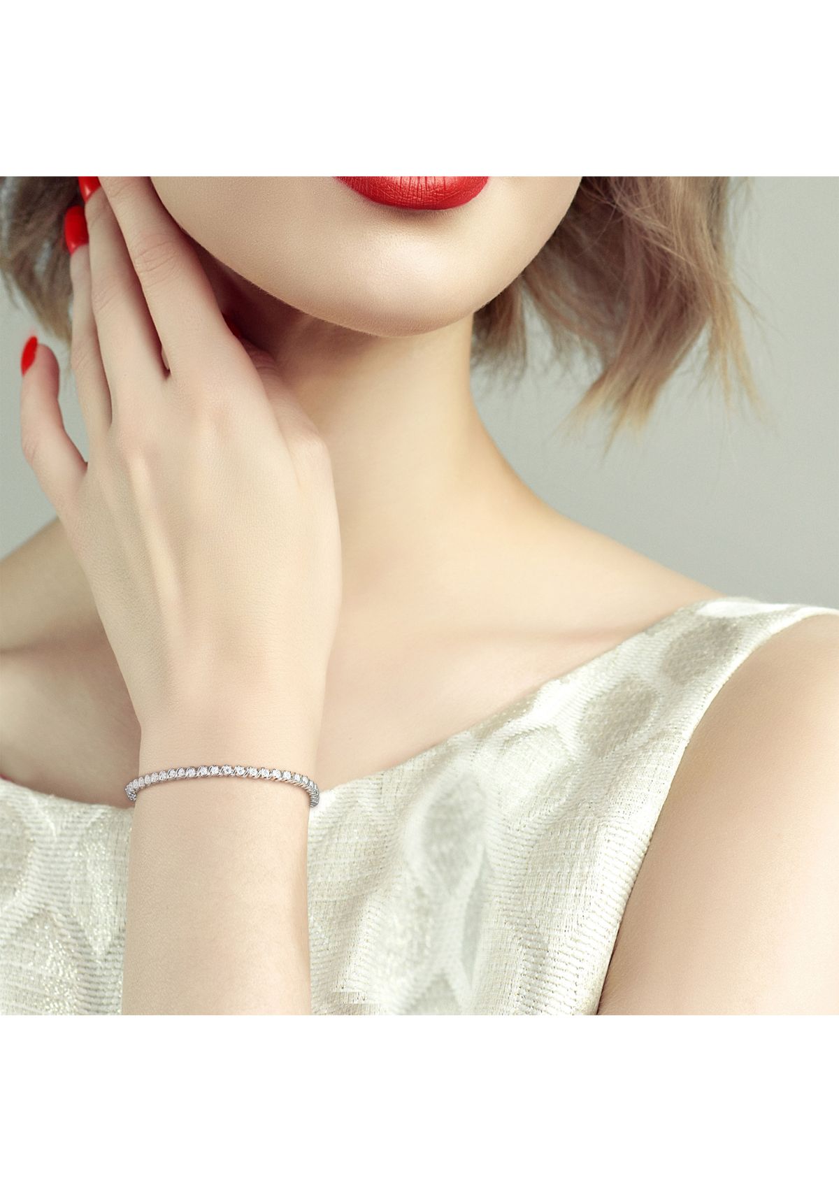2.7 ct. t.w. Created Moissanite S-Shape Tennis Bracelet in Sterling Silver