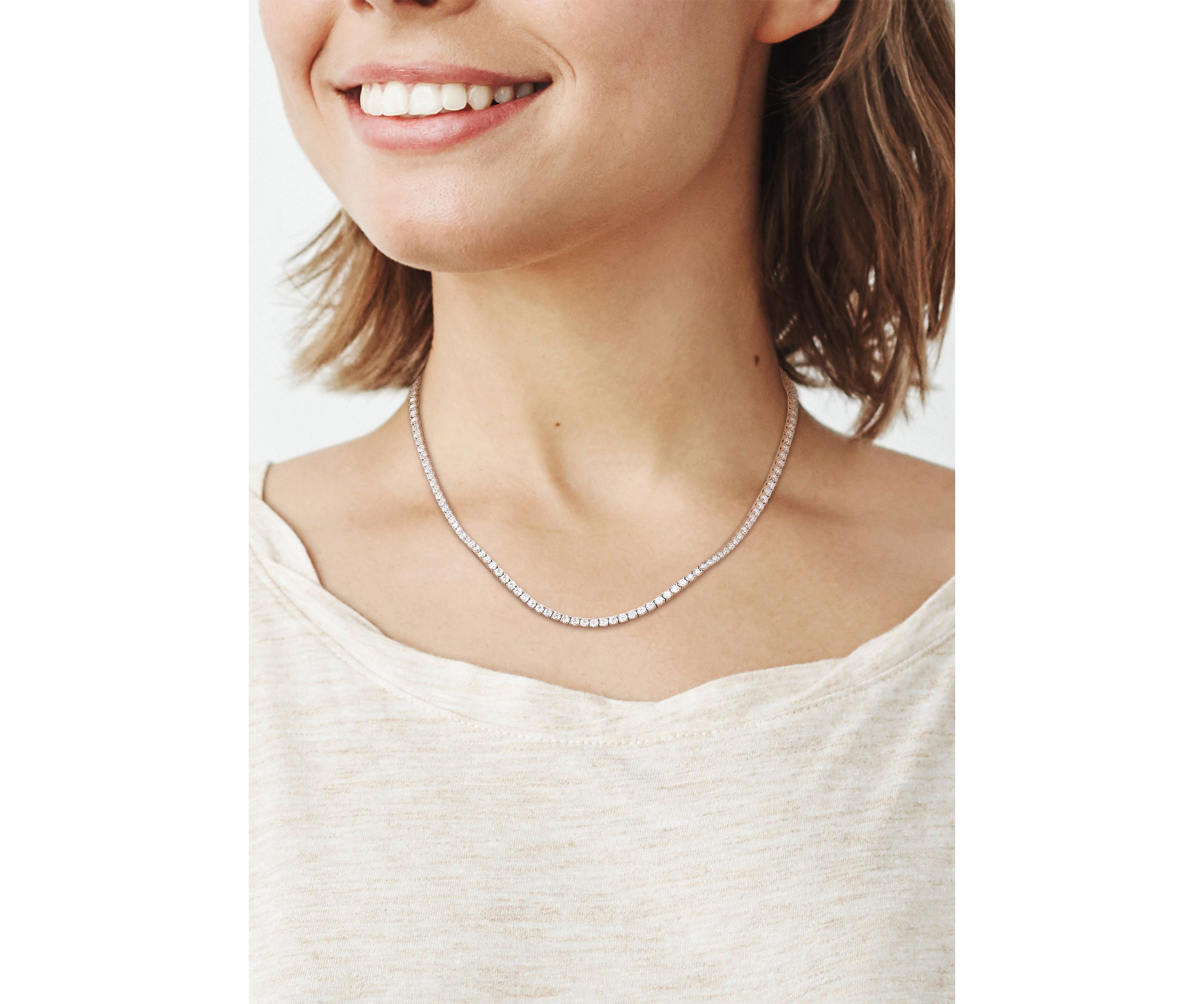 5.1 ct. t.w. Created Moissanite Tennis Necklace in Sterling Silver