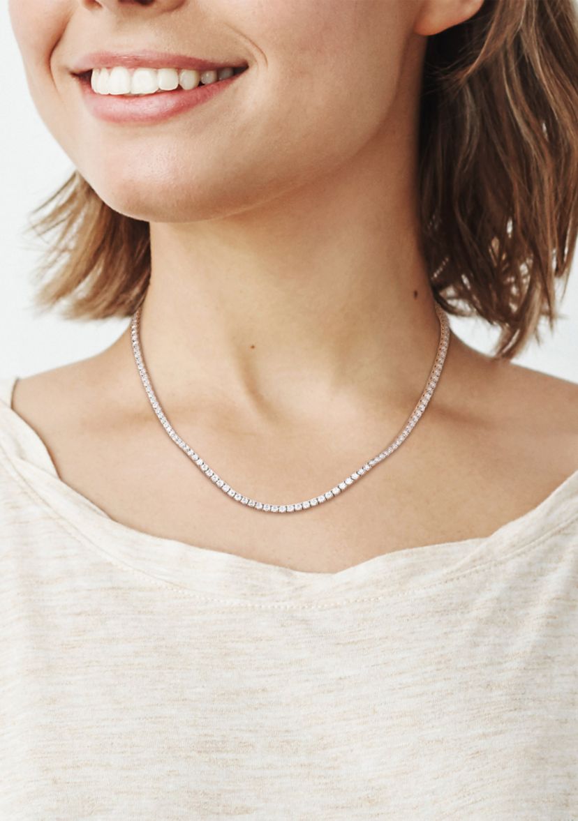 5.1 ct. t.w. Created Moissanite Tennis Necklace in Sterling Silver