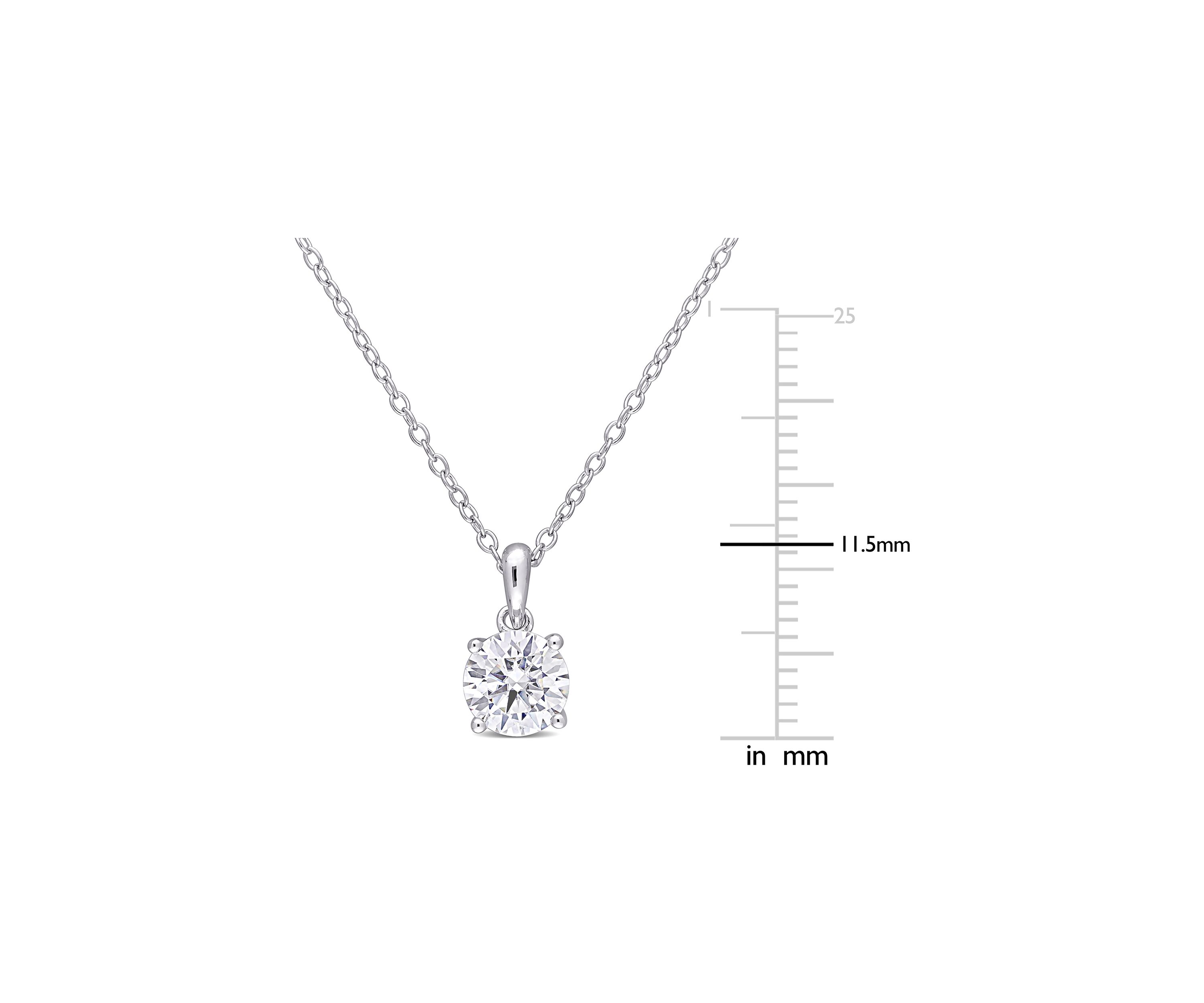 1 ct. t.w. Created Moissanite Solitaire Pendant with Chain in Sterling Silver