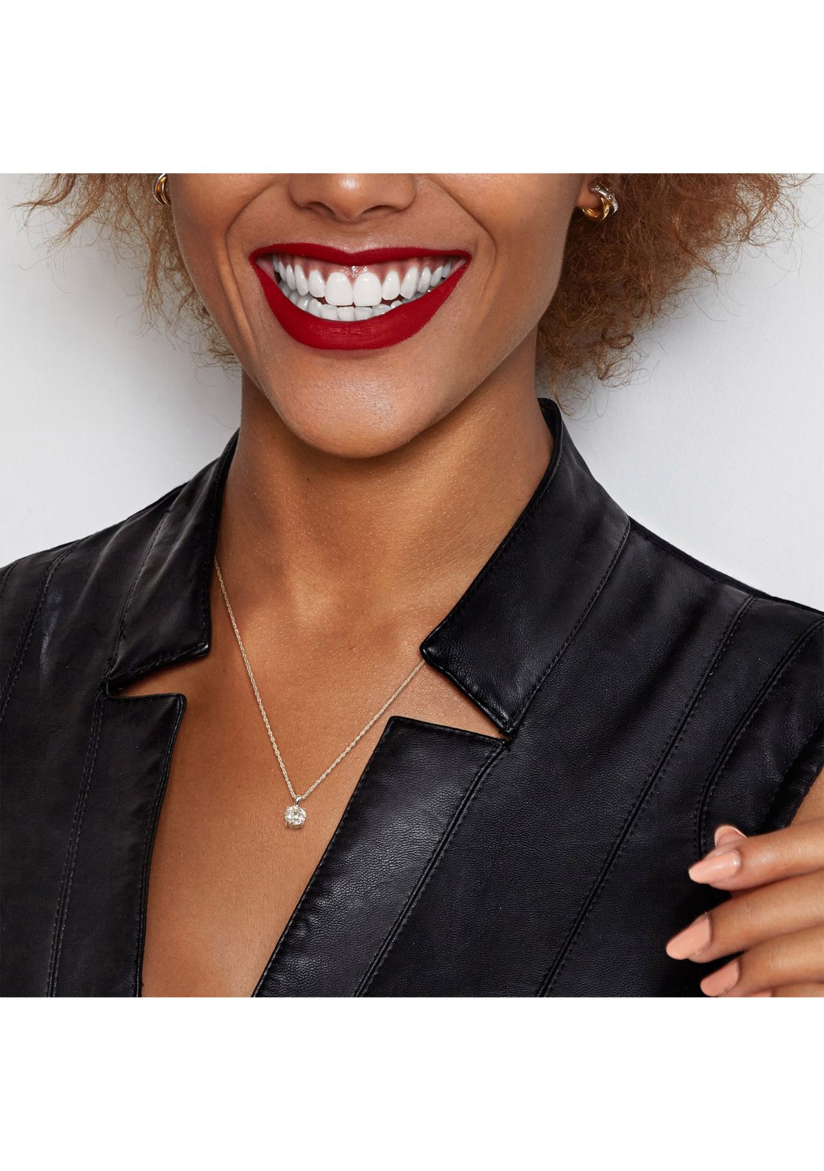 1 ct. t.w. Created Moissanite Solitaire Pendant with Chain in Sterling Silver