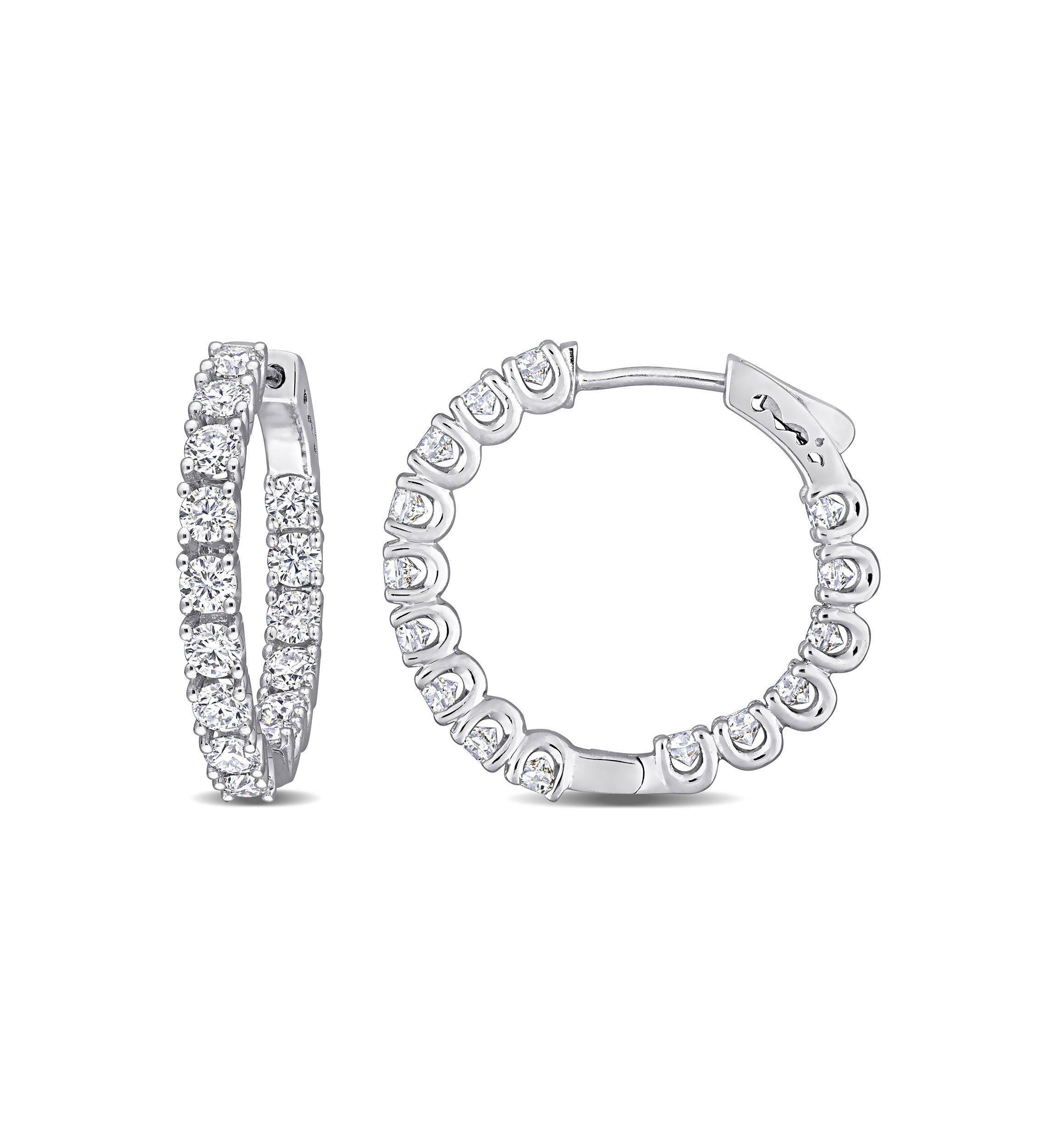 3 ct. t.w. Created Moissanite Hoop Earrings in Sterling Silver