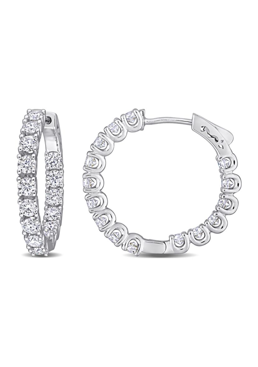 3 ct. t.w. Created Moissanite Hoop Earrings in Sterling Silver