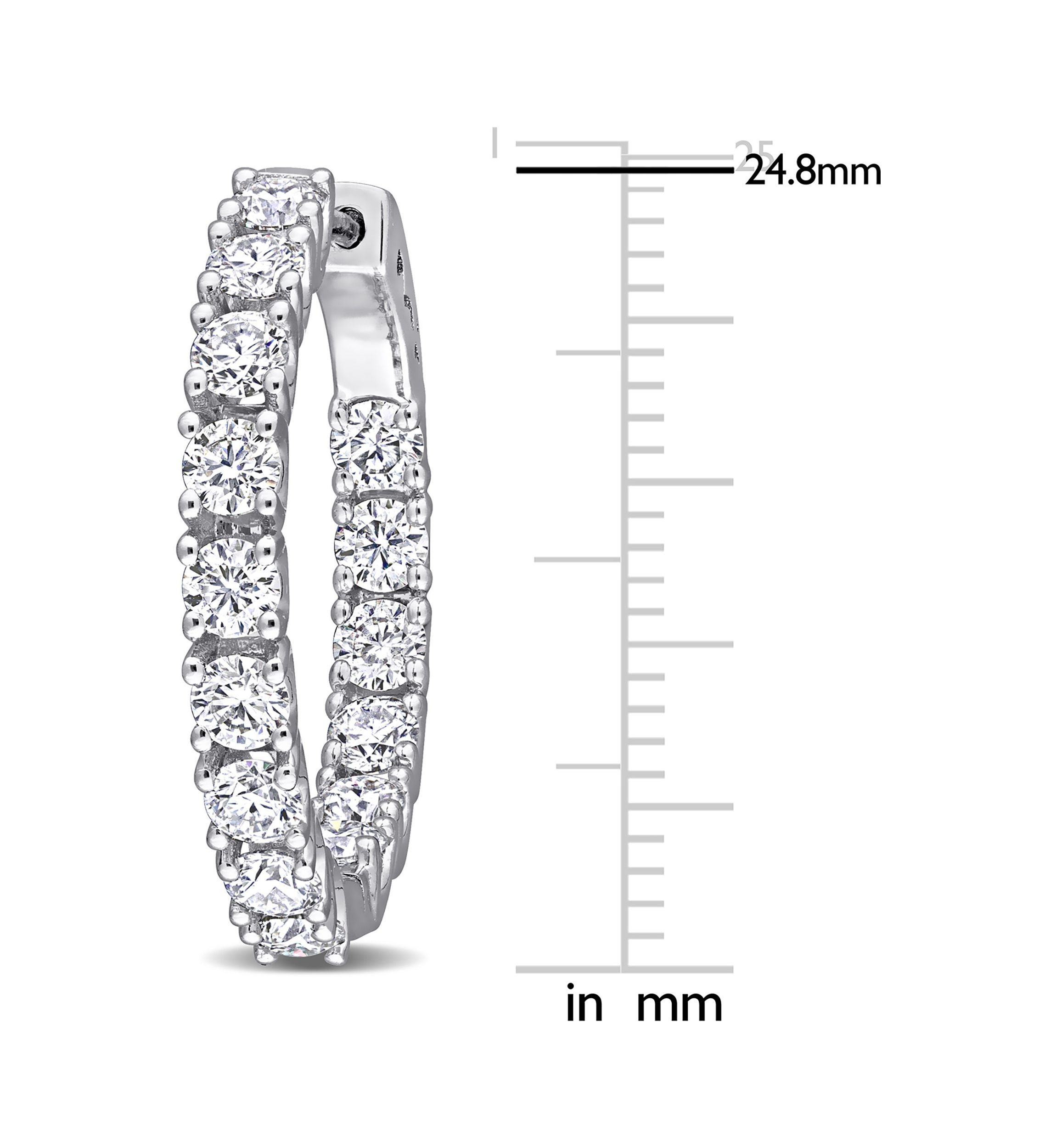 3 ct. t.w. Created Moissanite Hoop Earrings in Sterling Silver