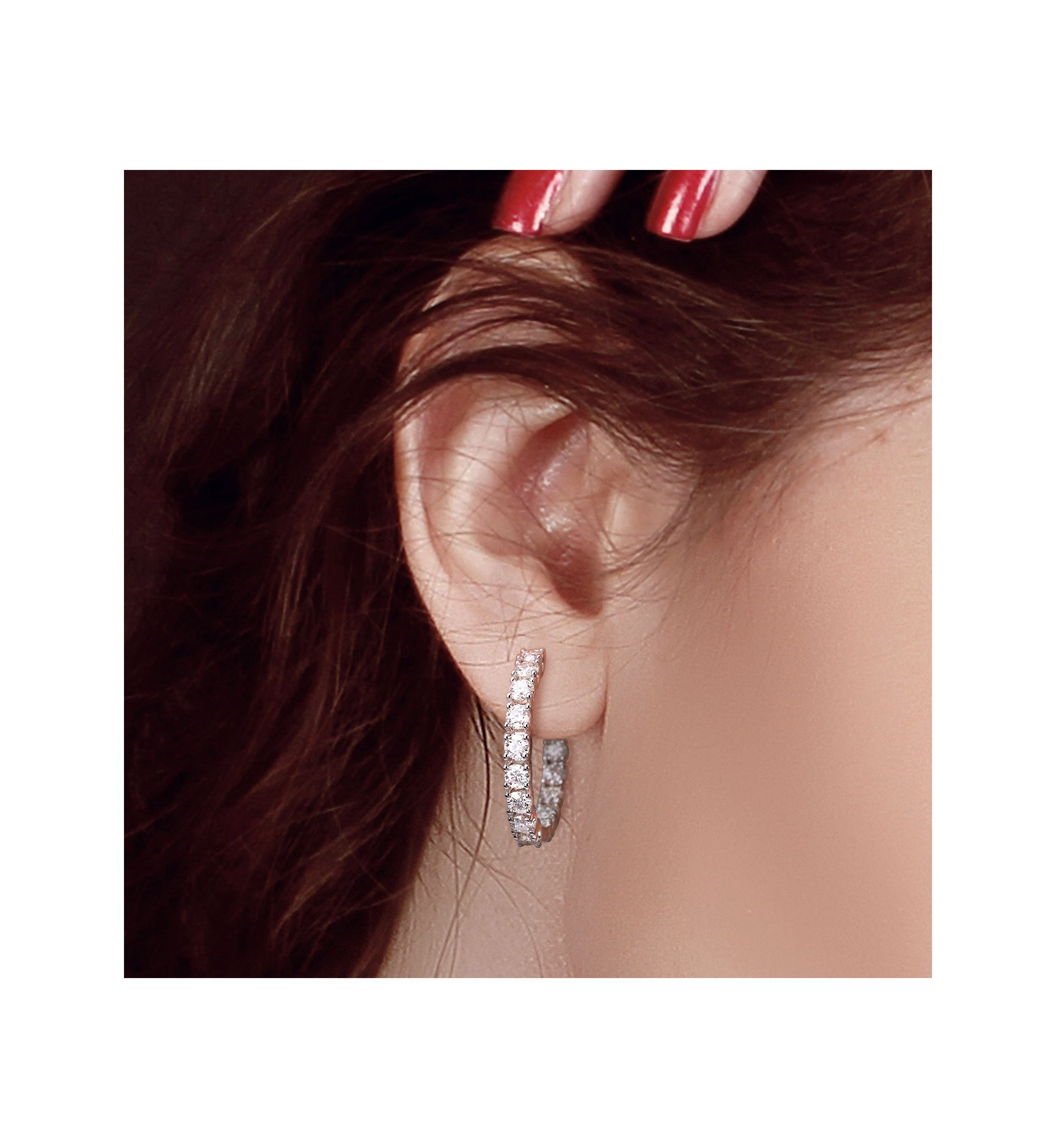 3 ct. t.w. Created Moissanite Hoop Earrings in Sterling Silver