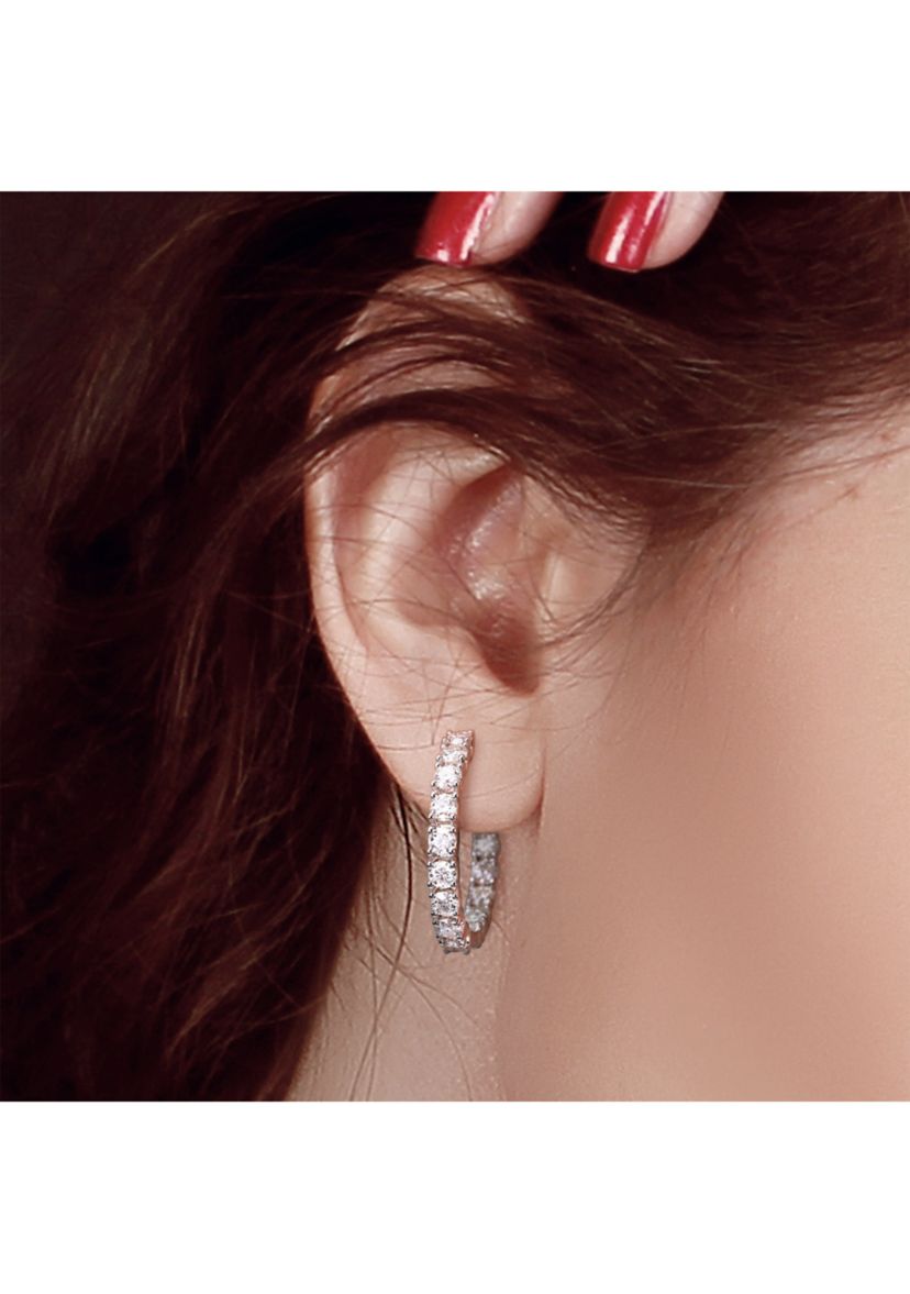 3 ct. t.w. Created Moissanite Hoop Earrings in Sterling Silver