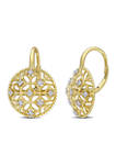 1/5 ct. t.w. Diamond Lace Earrings in 14K Yellow Gold