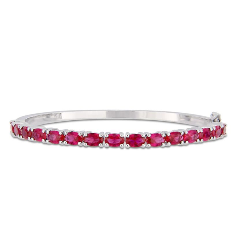Lab Created Created Ruby Bangle in Sterling Silver