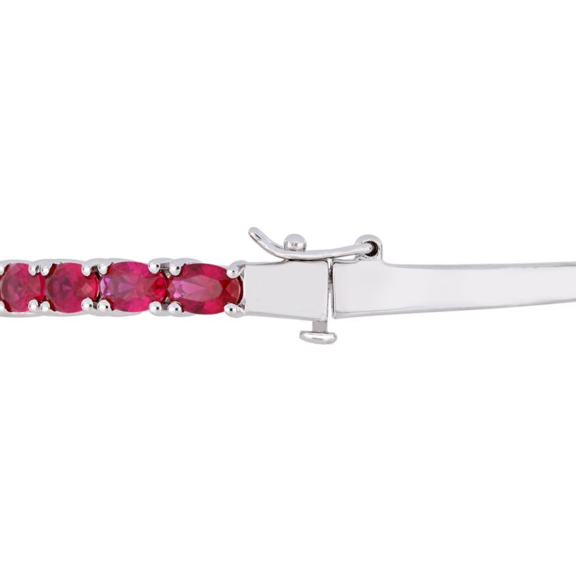 Lab Created Created Ruby Bangle in Sterling Silver