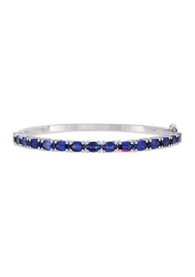 Belk & Co Lab Created 8.25 ct. t.g.w. Oval-Cut Created Blue Sapphire Bangle in Sterling Silver -  5400426BLK004725