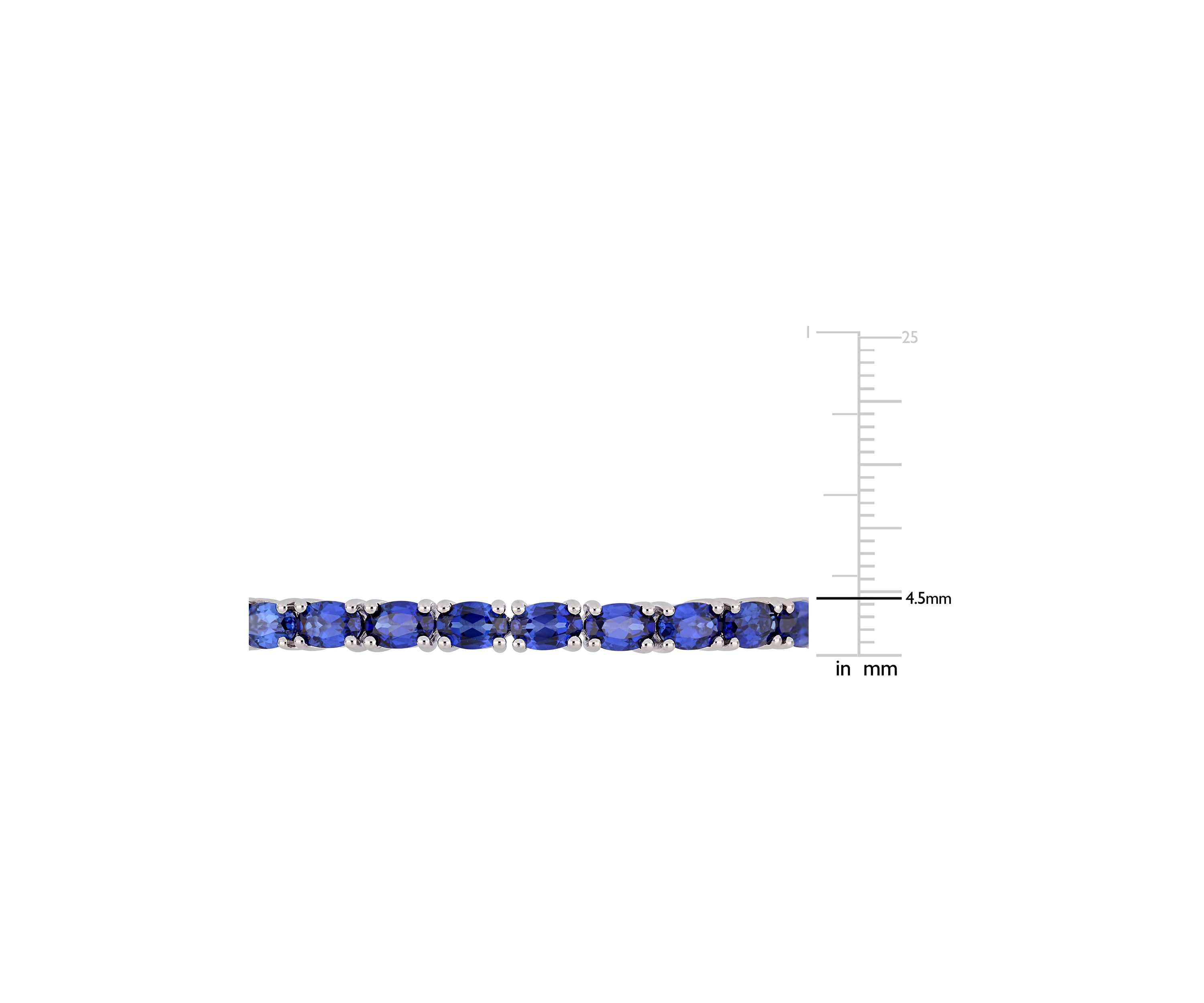 Lab Created 8.25 ct. t.g.w. Oval-Cut Created Blue Sapphire Bangle in Sterling Silver