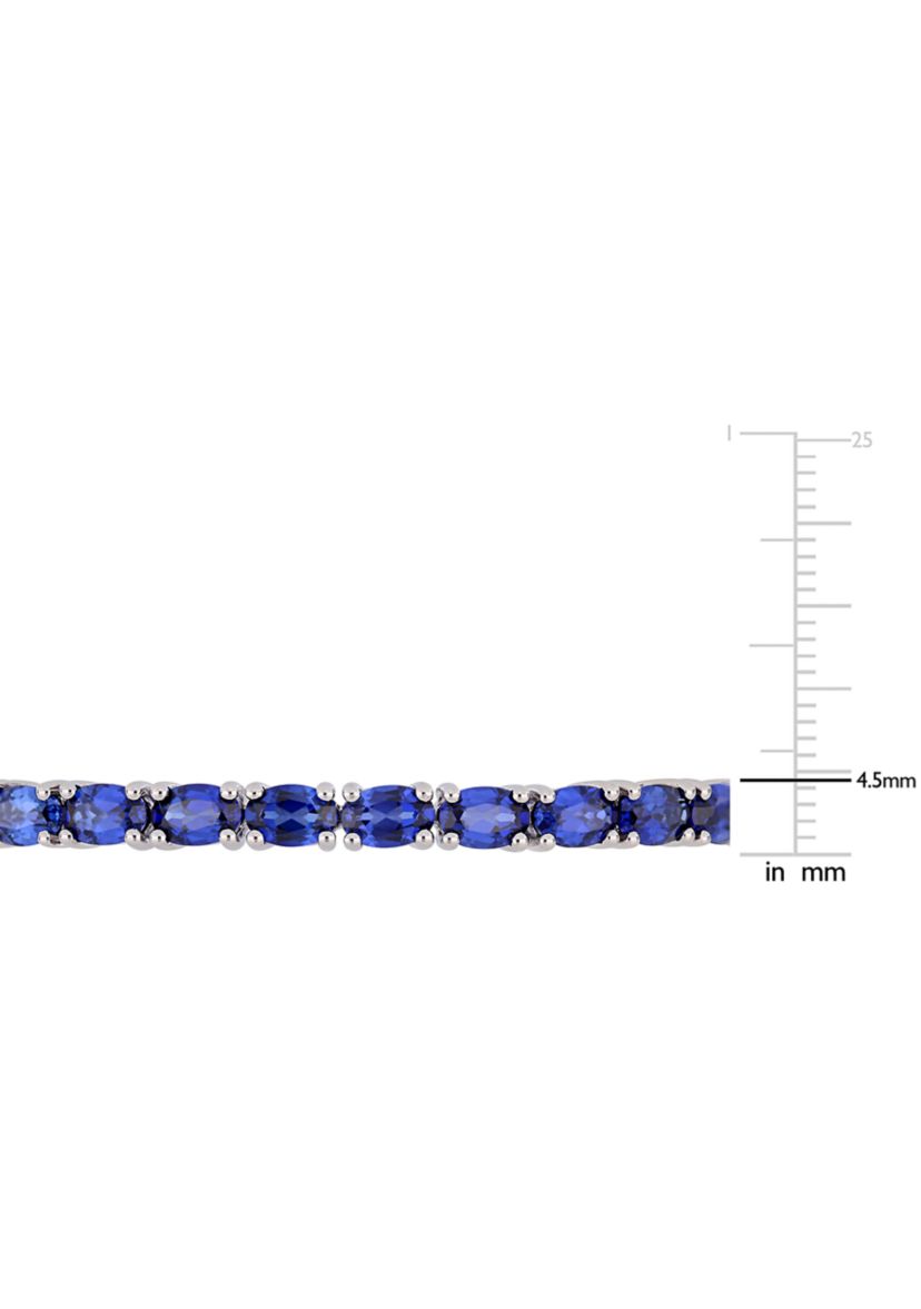 Lab Created 8.25 ct. t.g.w. Oval-Cut Created Blue Sapphire Bangle in Sterling Silver