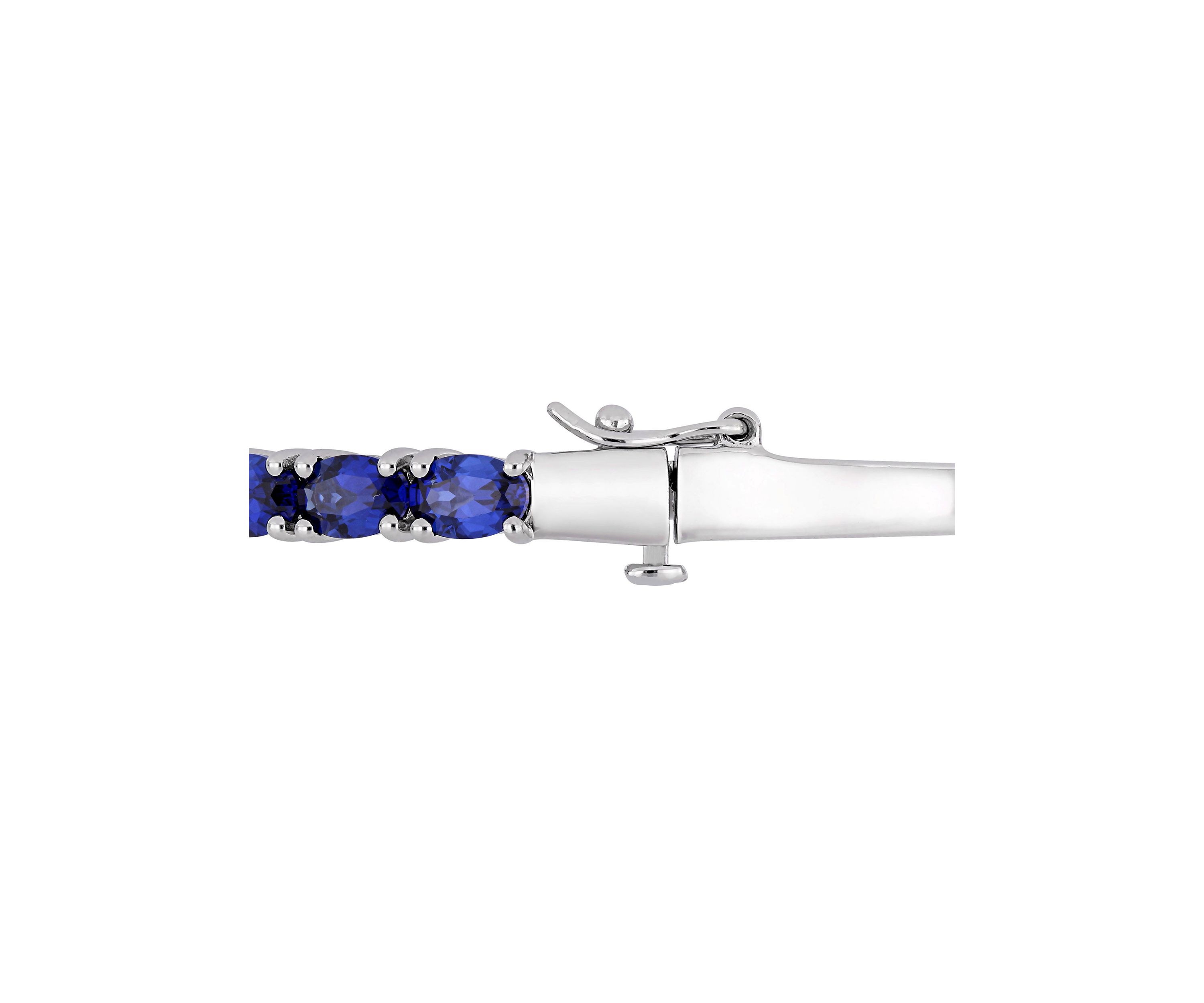 Lab Created 8.25 ct. t.g.w. Oval-Cut Created Blue Sapphire Bangle in Sterling Silver