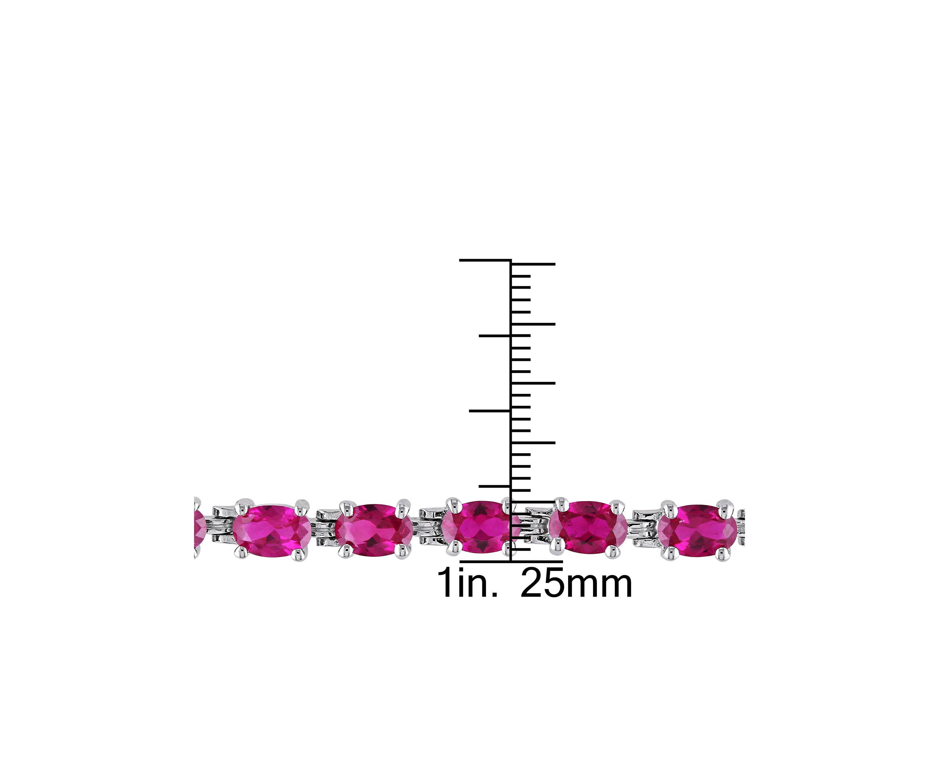 Lab Created 16.50 ct. t.g.w. Created Ruby Bracelet in Sterling Silver
