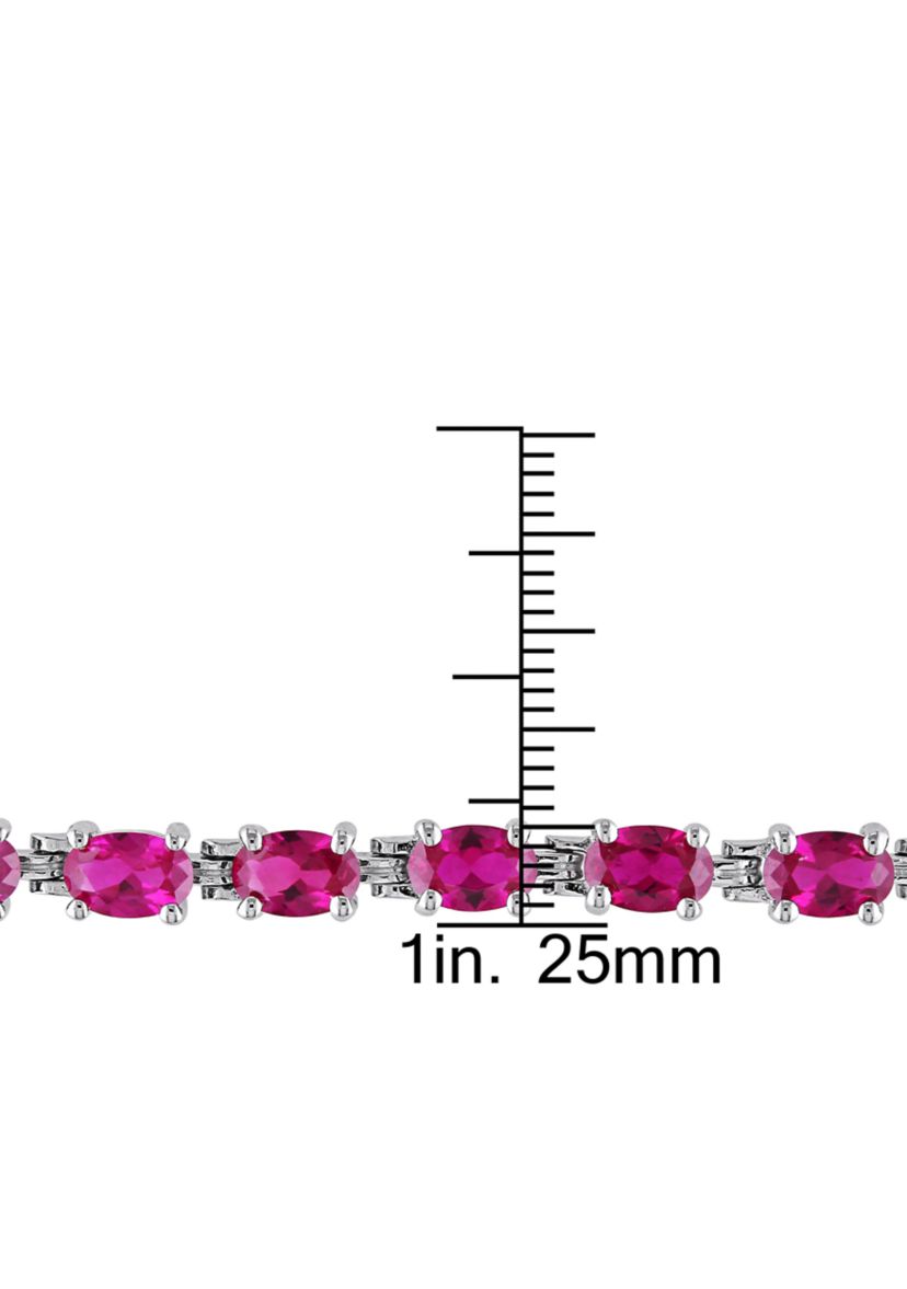 Lab Created 16.50 ct. t.g.w. Created Ruby Bracelet in Sterling Silver