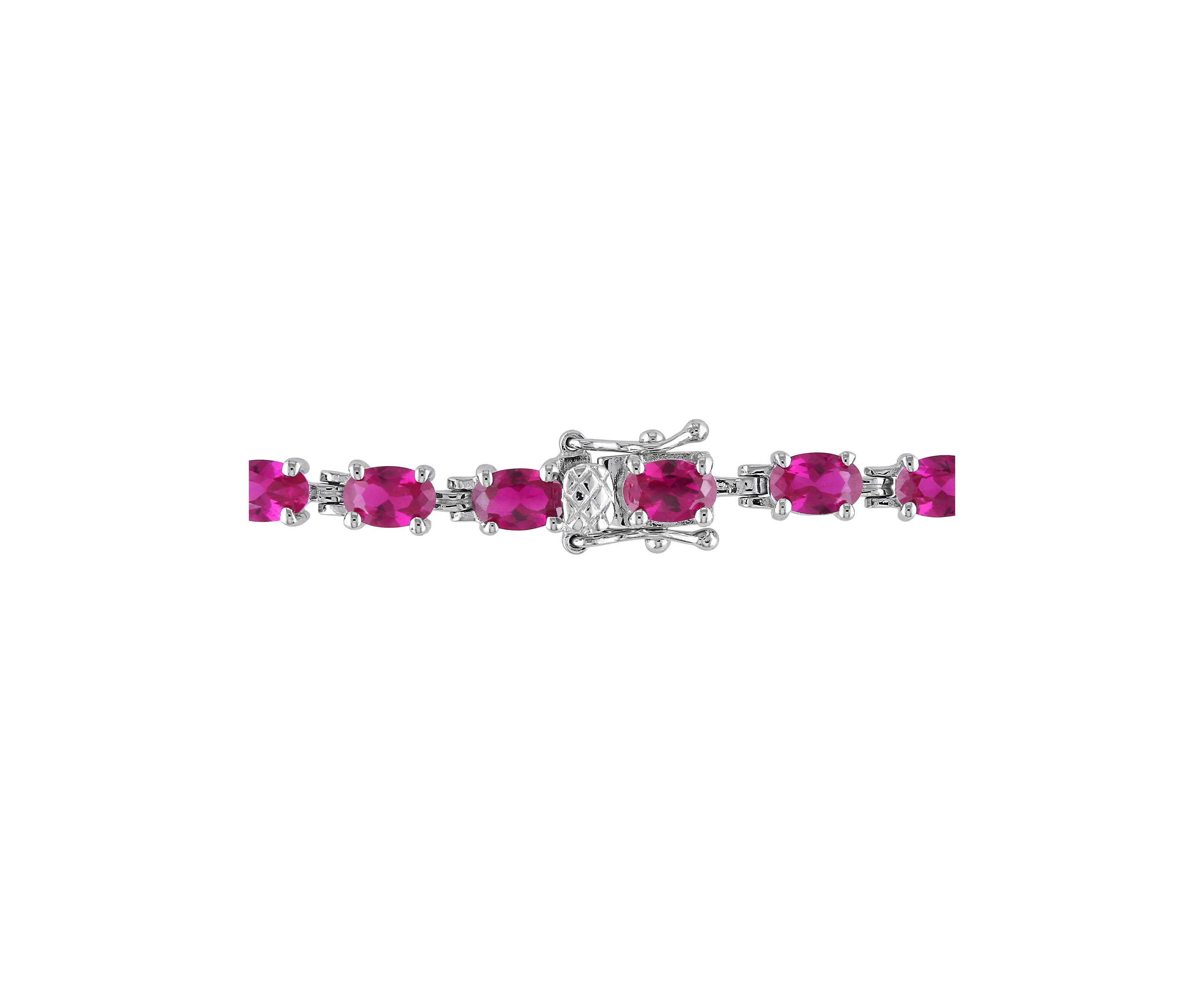 Lab Created 16.50 ct. t.g.w. Created Ruby Bracelet in Sterling Silver