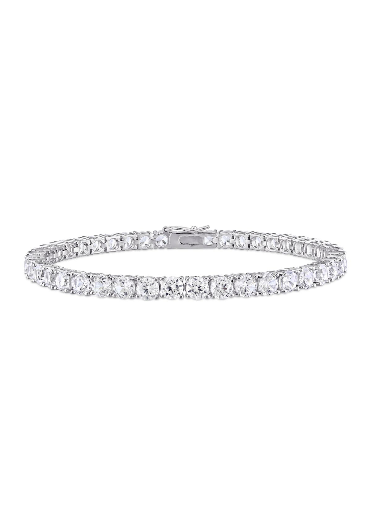 Lab Created 14.23 ct. t.g.w. Created White Sapphire Bracelet in Sterling Silver