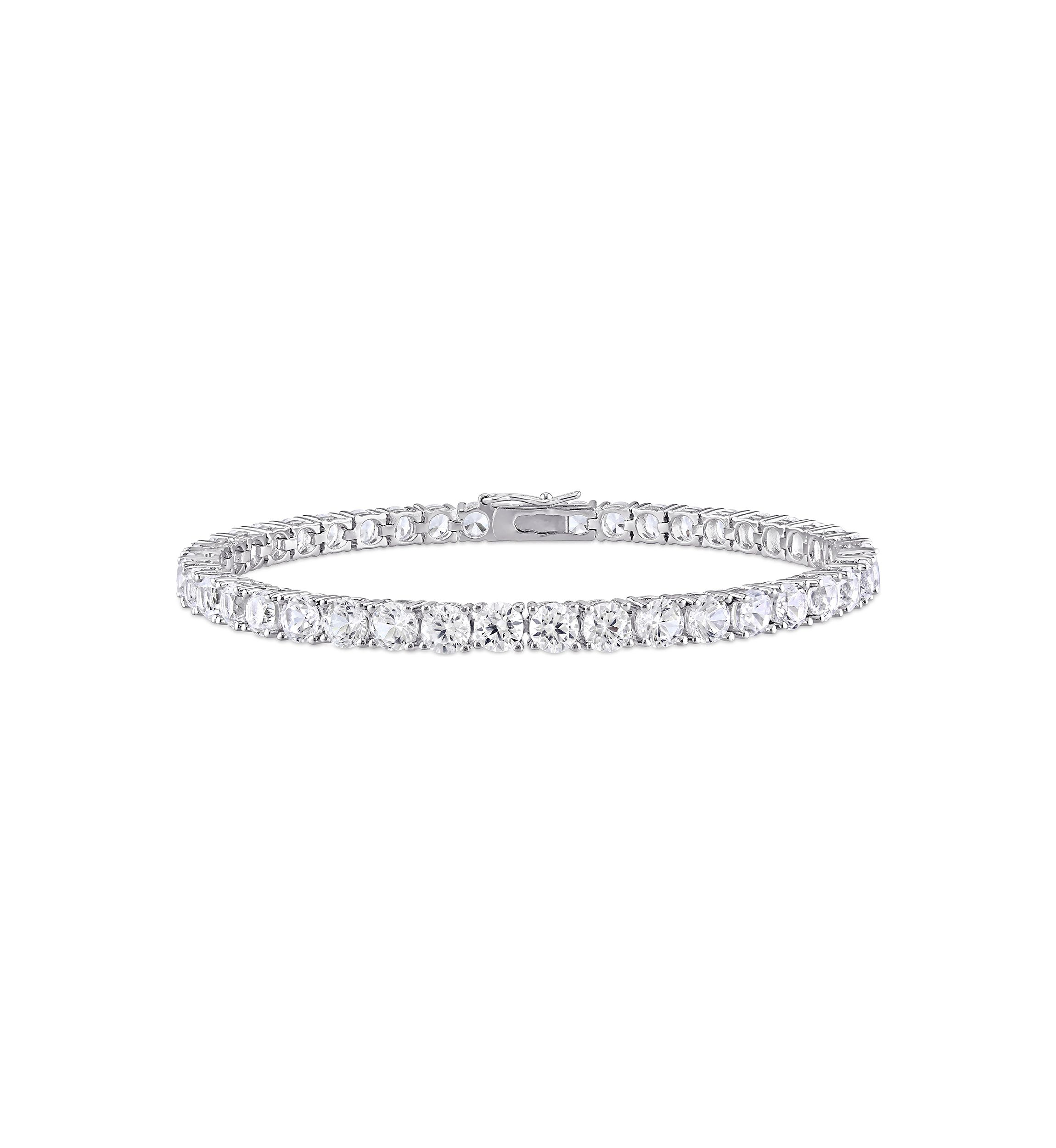 Lab Created 14.23 ct. t.g.w. Created White Sapphire Bracelet in Sterling Silver