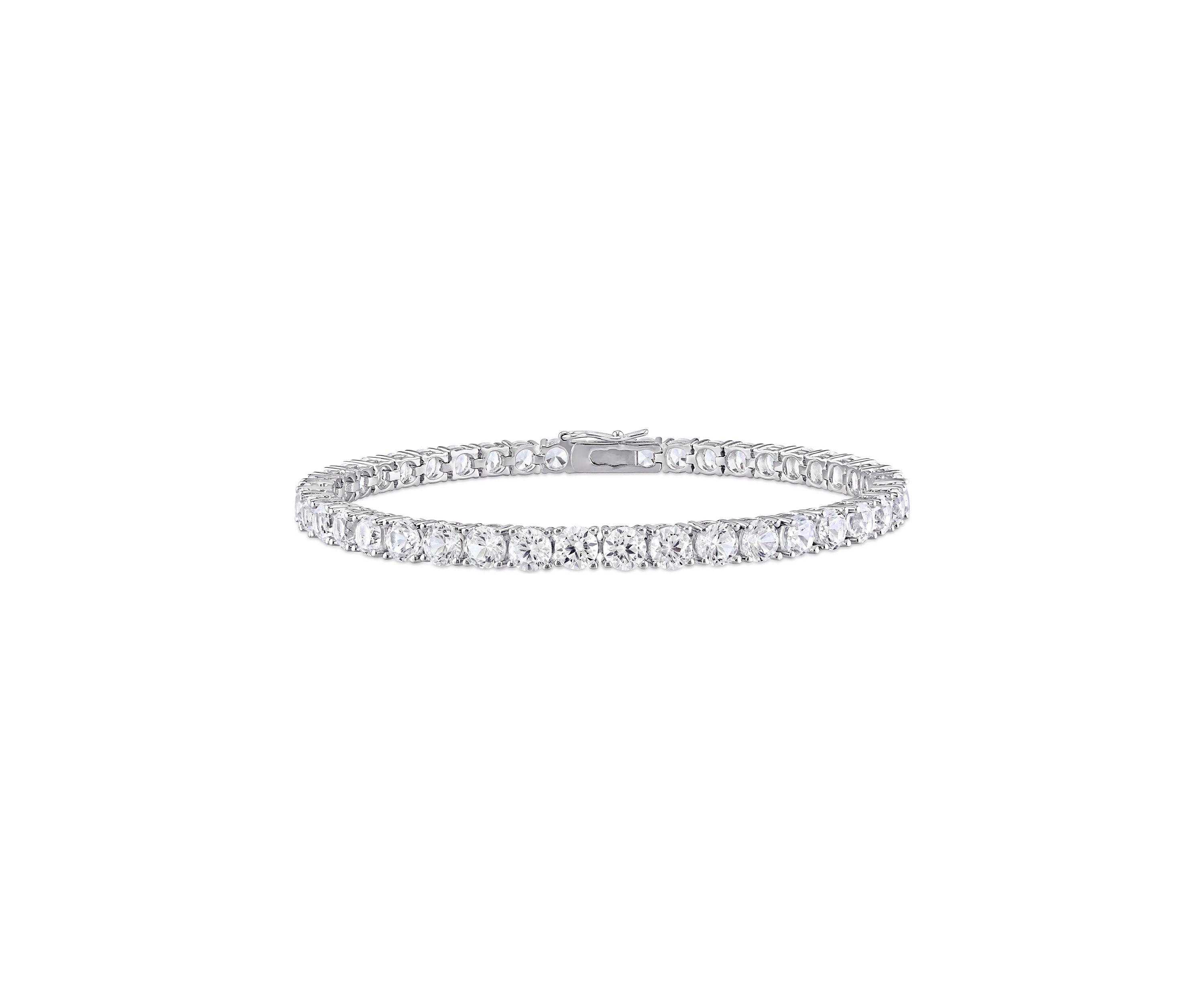 Lab Created 14.23 ct. t.g.w. Created White Sapphire Bracelet in Sterling Silver