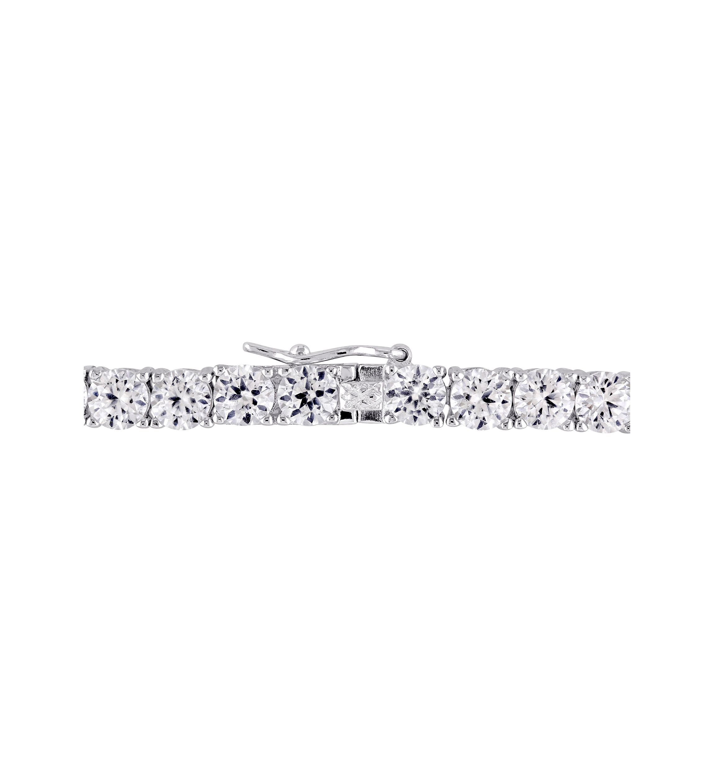 Lab Created 14.23 ct. t.g.w. Created White Sapphire Bracelet in Sterling Silver