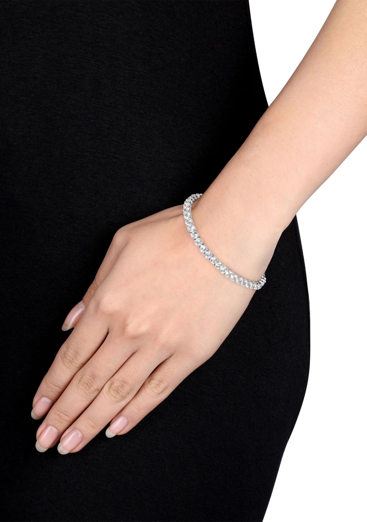 Lab Created 14.23 ct. t.g.w. Created White Sapphire Bracelet in Sterling Silver