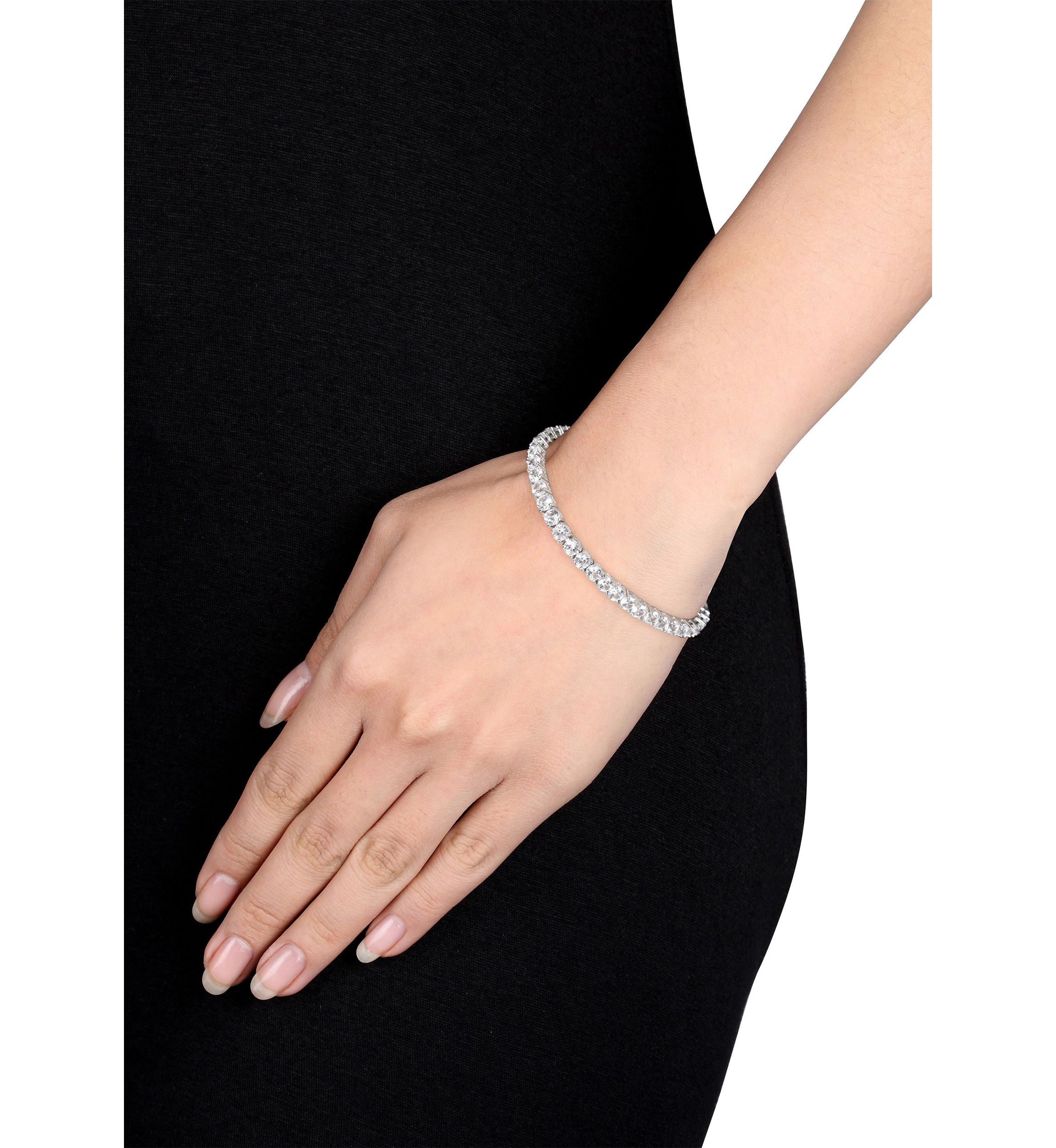 Lab Created 14.23 ct. t.g.w. Created White Sapphire Bracelet in Sterling Silver