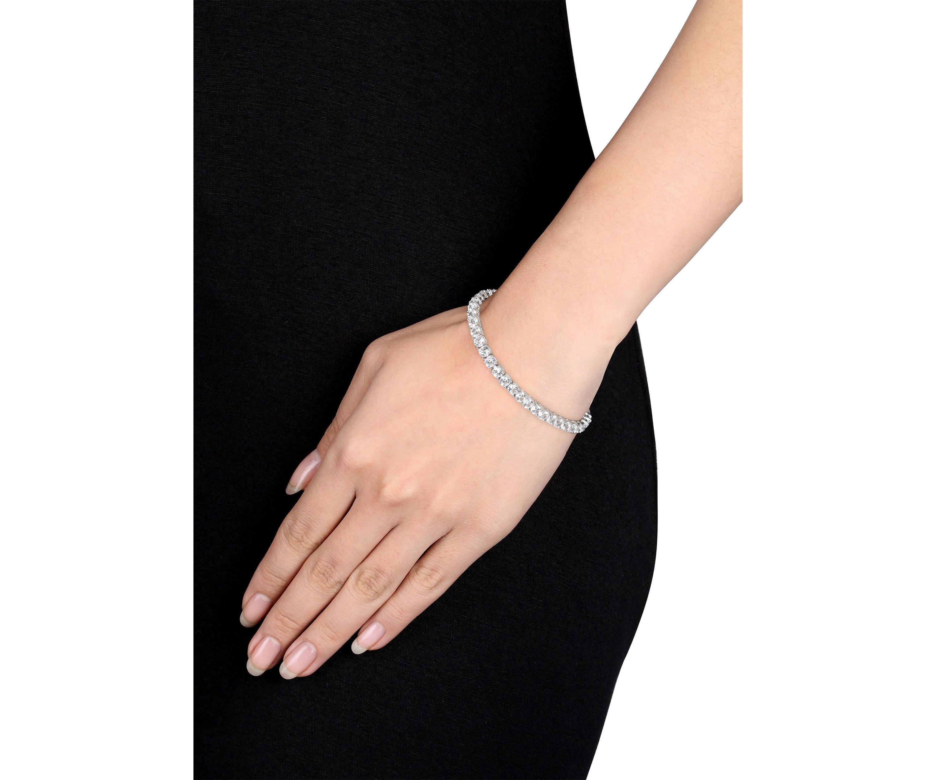 Lab Created 14.23 ct. t.g.w. Created White Sapphire Bracelet in Sterling Silver