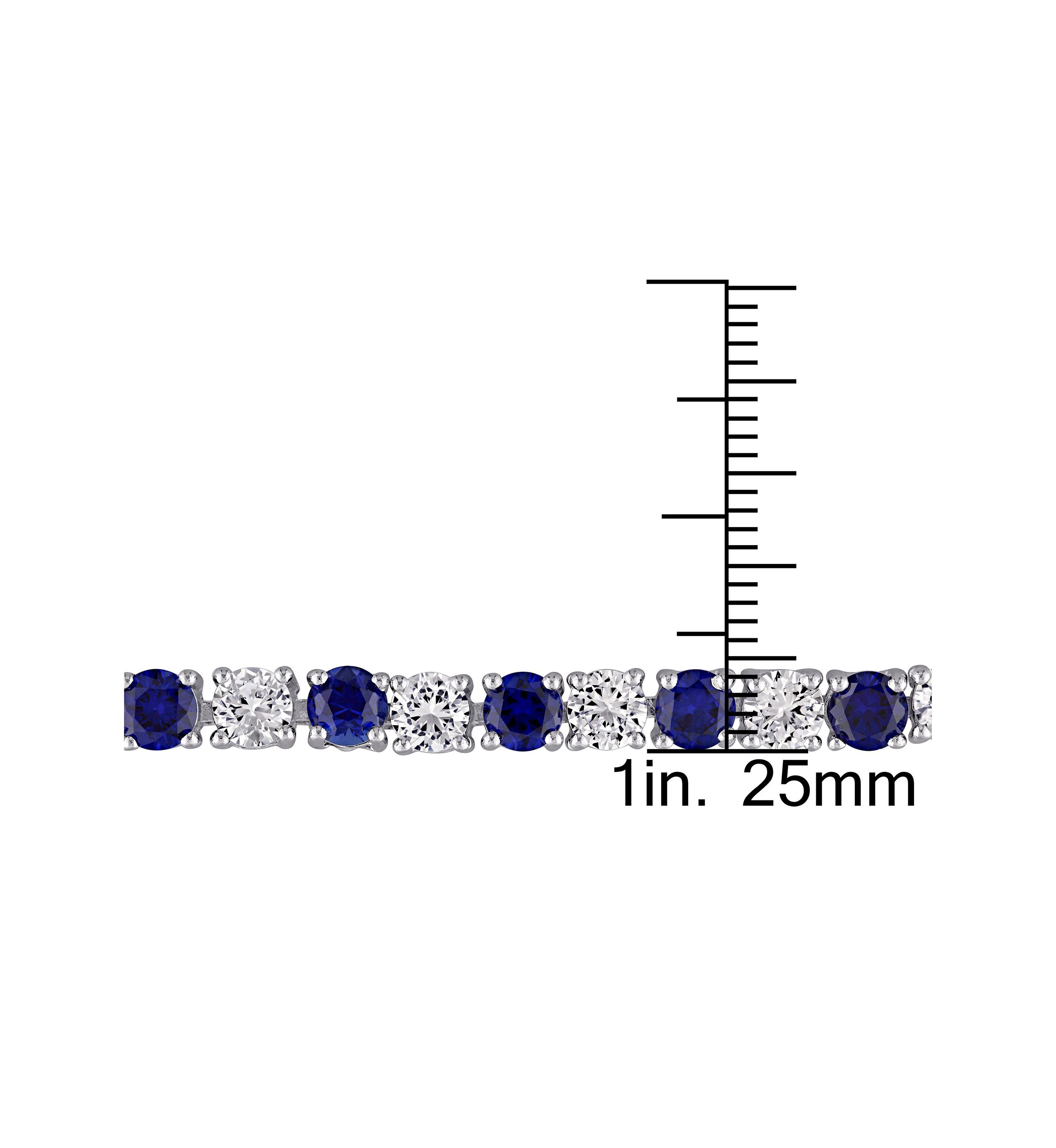 Lab Created 14.24 ct. t.g.w. Created Blue and White Sapphire Bracelet in Sterling Silver
