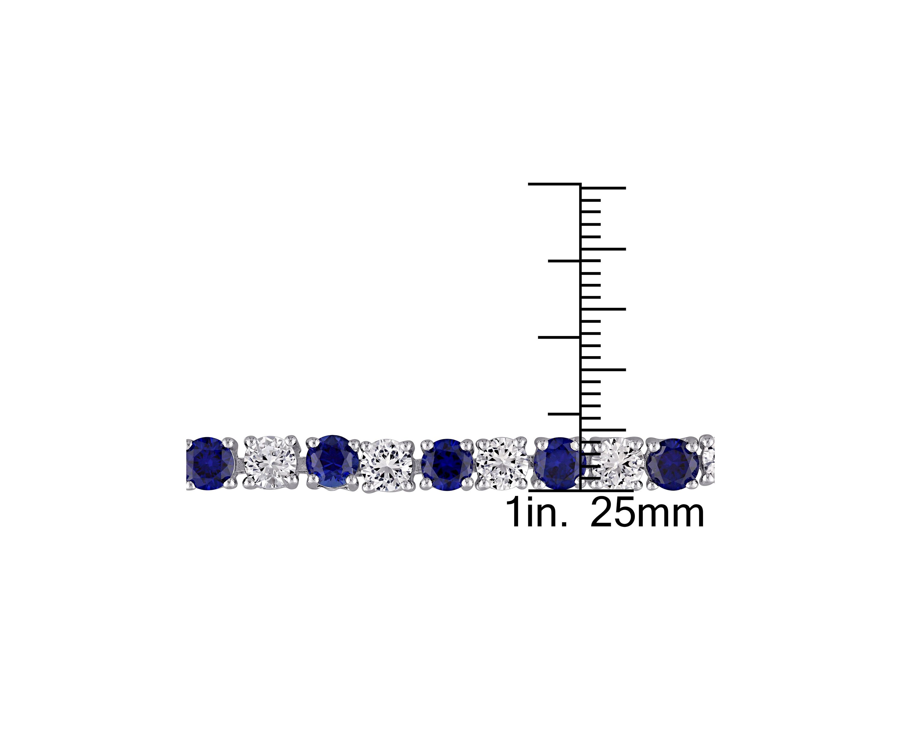 Lab Created 14.24 ct. t.g.w. Created Blue and White Sapphire Bracelet in Sterling Silver
