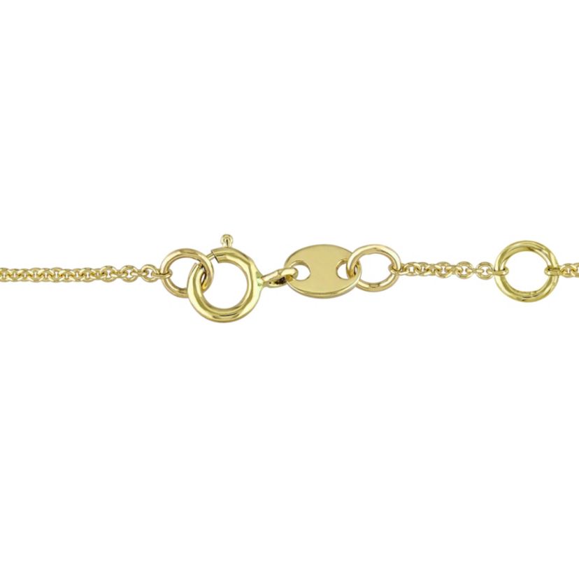 1/10 ct. t.w. Diamond Heart Charm Bracelet in 14K Yellow Gold
