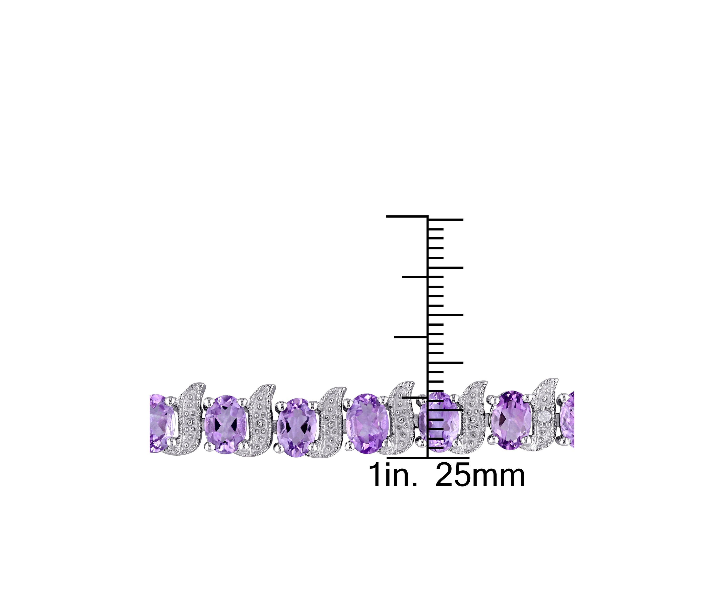 9.60 ct. t.g.w. Amethyst and Diamond Accent Bracelet in Sterling Silver