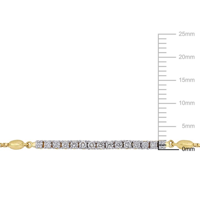 1/3 ct. t.w. Diamond Bar Adjustable Bolo Bracelet in 14K Yellow Gold