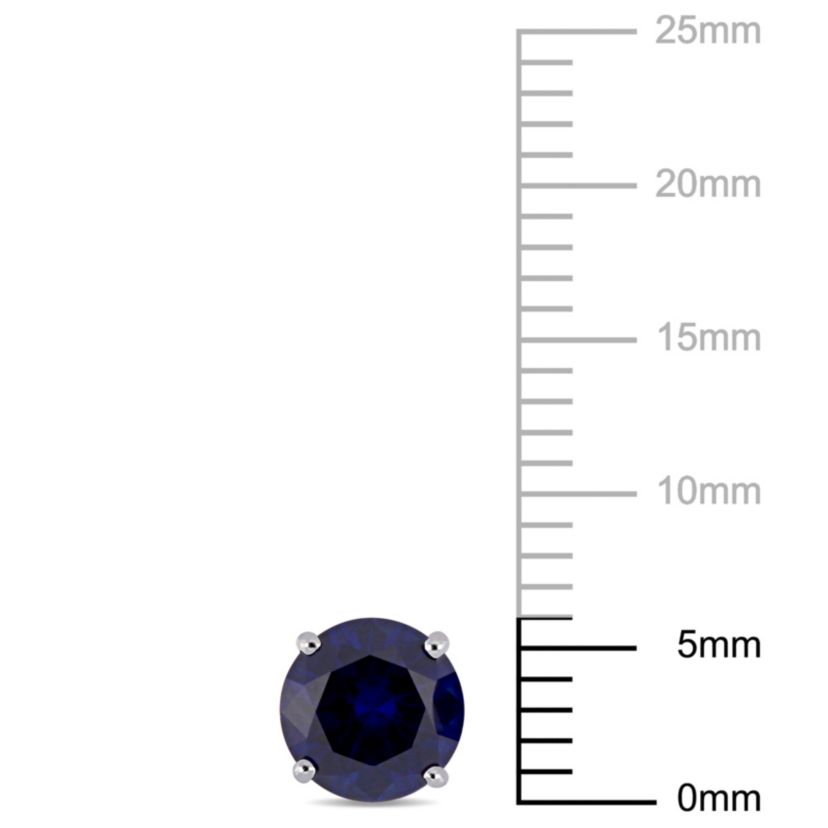 Lab Created Created Blue Sapphire Stud Earrings in 10K White Gold