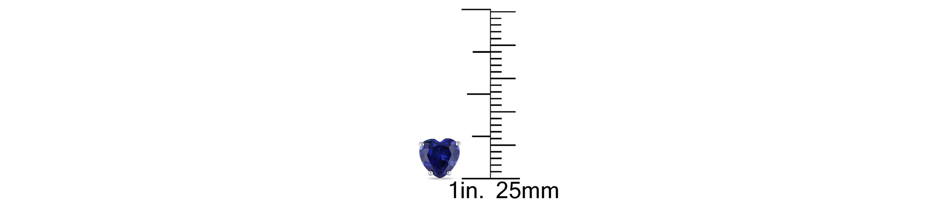 Lab Created Created Blue Sapphire Stud Earrings in 10K White Gold