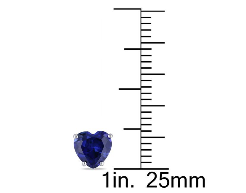 Lab Created Created Blue Sapphire Stud Earrings in 10K White Gold