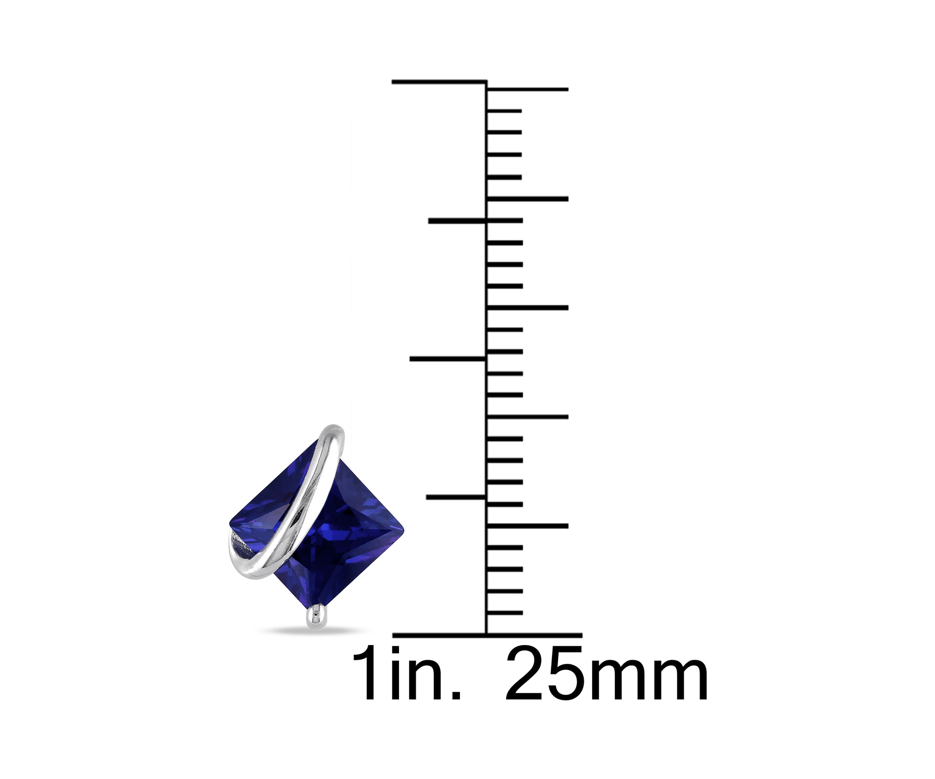 Lab Created Created Blue Sapphire Stud Earrings in Sterling Silver