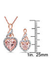 2.75 ct. t.w. Morganite and 1/5 ct. t.w. Diamond Heart Necklace and Earrings Set in 10k Rose Gold