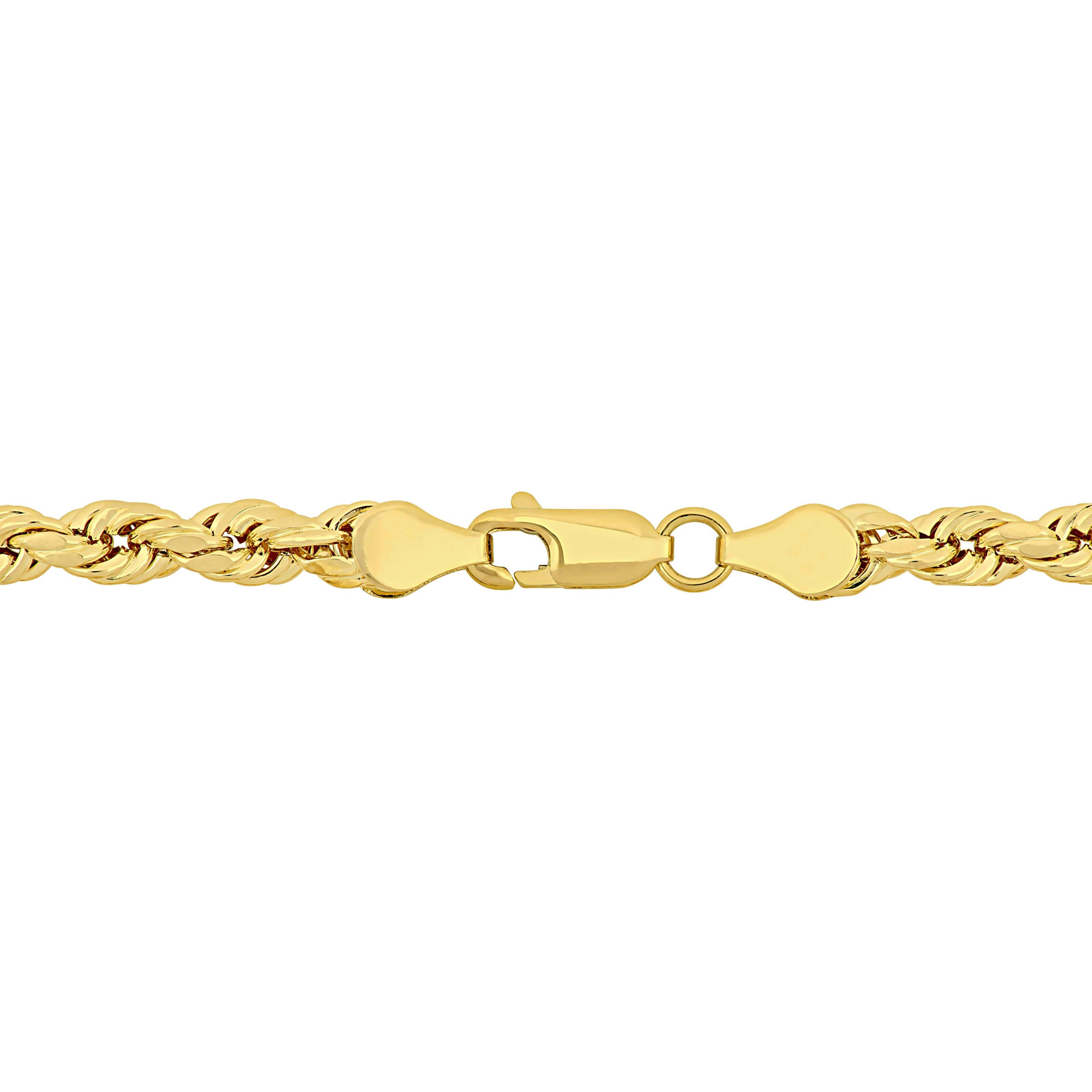 2-Pc Set of Mens Rope Chain Necklace and Bracelet in 10K Yellow Gold