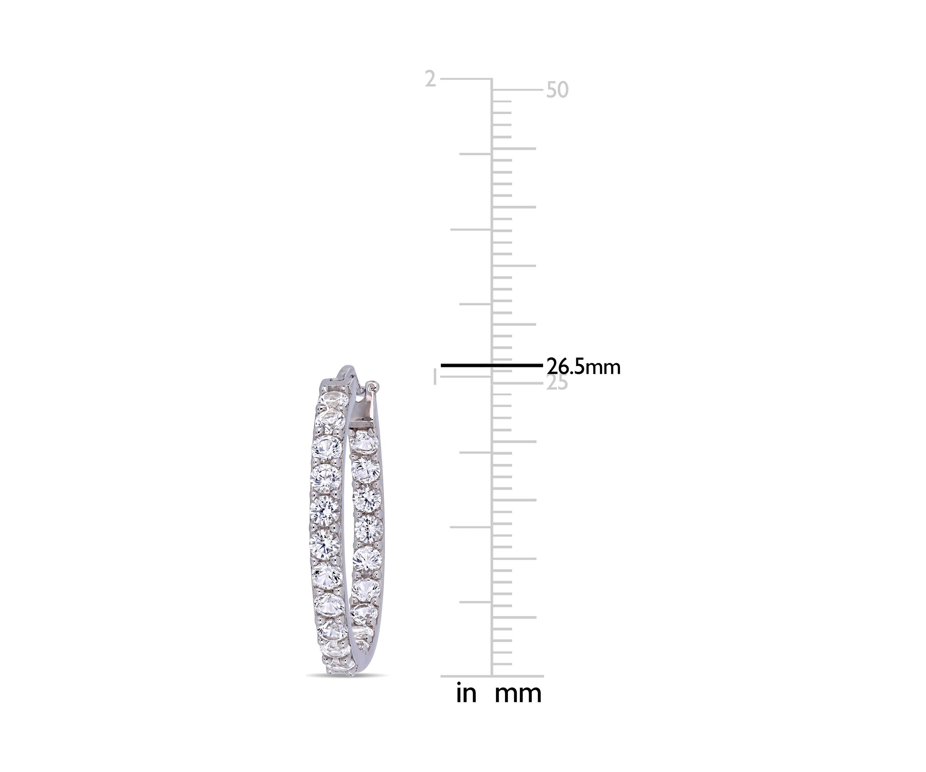 Lab Created 3.5 ct. t.w. Created White Sapphire Inside Outside Hoop Earrings in Sterling Silver