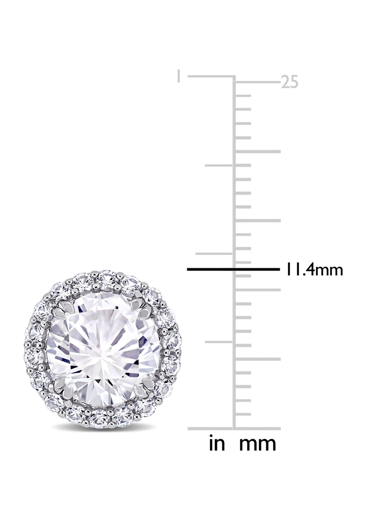 Lab Created 5.12 ct. t.w. Created White Sapphire Halo Stud Earrings in Sterling Silver