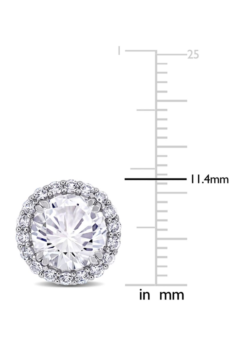 Lab Created 5.12 ct. t.w. Created White Sapphire Halo Stud Earrings in Sterling Silver
