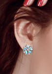 5.12 ct. t.w. London Blue Topaz and White Topaz Earrings in Sterling Silver