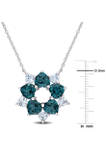 6.2 ct. t.w. Blue Topaz Floral Necklace in Sterling Silver