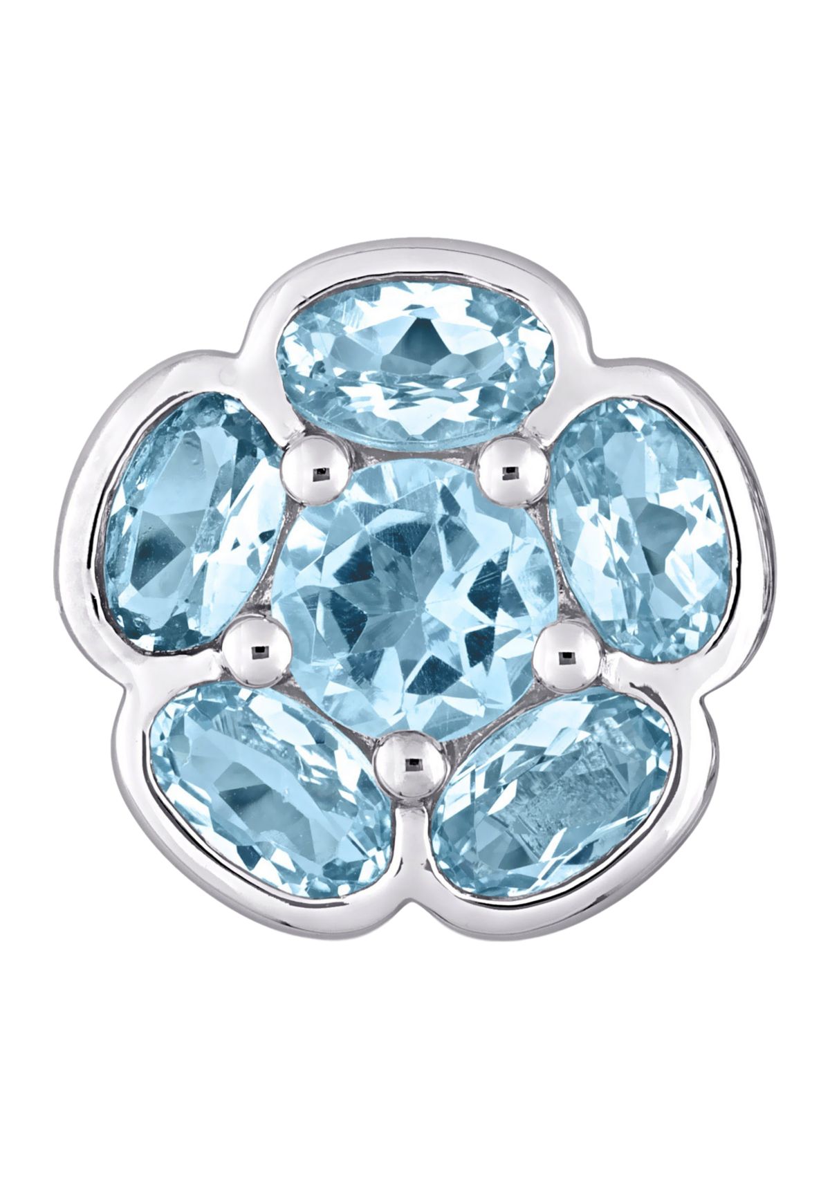 3.5 ct. t.w. Blue Topaz Floral Stud Earrings in Sterling Silver